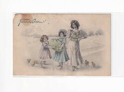 H:124 antique Easter greeting card 1909 corner missing