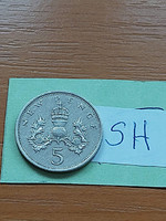 English England 5 pence 1969 ii. Queen Elizabeth, copper-nickel sh