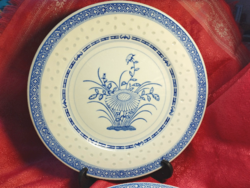 Large flat Chinese porcelain plate with grains of rice