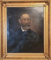 It starts from HUF 1! Antique portrait of a noble man from 1881! Unknown painter! Beautiful, in its original frame!
