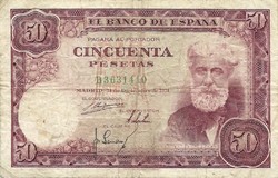 50 peseta pesetas 1951 Spanyolország