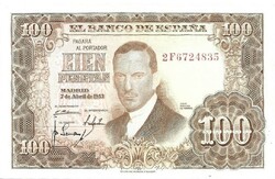 100 peseta pesetas 1953 Spanyolország 2. aUNC
