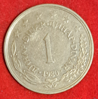 1980.  Jugoszlávia 1 Dinár  (514)