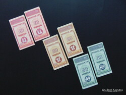 Mongólia 3 x 2 darab menge hajtatlan sorszámkövető bankjegyek !