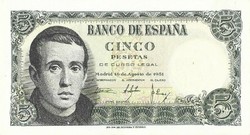 5 peseta pesetas 1951 Spanyolország 3. UNC