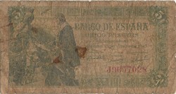5 peseta pesetas 1945 Spanyolország