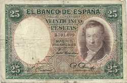 25 peseta pesetas 1931 Spanyolország 1.
