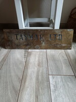 Nagy régi réz cégtábla (Taymar Ltd.)