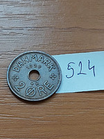 Denmark 2 öre 1928 bronze, x. Christian King #524