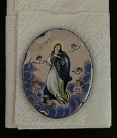 Virgin Mary pendant (gold or silver) can be included in a frame