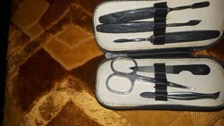 Cheap! 6-piece manicure set, Australian, in black case, unused