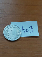 Iceland 1 kroner 1978 alu. #403