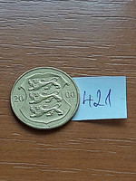 Estonia 1 kroner kroon 2000 brass #421