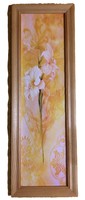 Beautiful lily flower picture in a natural wooden frame