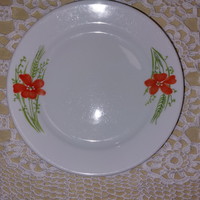 Alföldi red konkoly floral porcelain cake plate