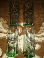 Coca cola glasses. Green shade. 4 in one.