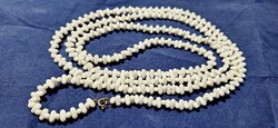 Vintage white glass bead long