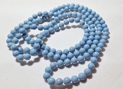 Vintage baby blue plastic pearl string extra long