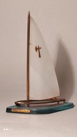 Retro Balaton souvenir plexiglass plastic copper bronze sailing boat Balaton sailing boat extra rare