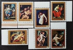 S2625-31sz / 1970 paintings viii. Line of stamps, mail-clear arched edge