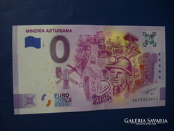 Spain 0 Euro 2021 Asturian Miner! Rare commemorative paper money! Ouch!