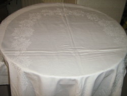 Beautiful elegant asters tablecloth on white quality damask tablecloth