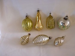 Old glass Christmas tree decorations! - 7 glass ornaments in one!