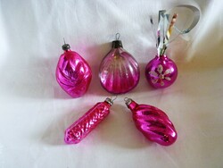 Old glass Christmas tree decorations! - 5 glass ornaments in one!