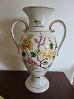Hollóháza vase with a floral pattern is 42 cm high