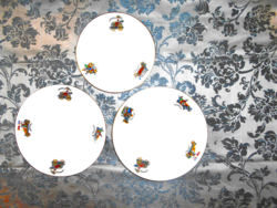 3 Pcs rare Zsolnay children's pattern (car) porcelain plate (flat-deep-small plate)