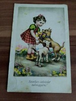 Old postcard, Easter greetings, from 1950