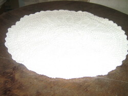 Beautiful snow-white handmade crochet round pillow