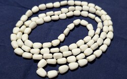 Vintage white glass bead long
