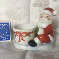 Old Christmas table decoration, decoration Santa Claus, Santa Claus porcelain candle holder figure from 1990