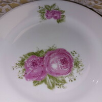 Rózsás mintával, porcelán süteményes tányér, Kahla