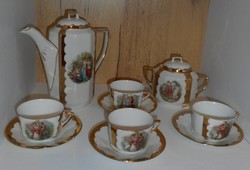 Altwien-style mythology present porcelain coffee set_gilded showcase decoration sale!