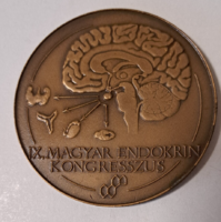 1979. "IX. Magyar Endokrin Kongresszus / Szeged" 69 mm bronz emlékérem (71)