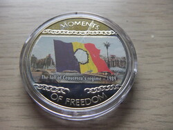 10 Dollars Fall of Ceaușescu 1989 non-ferrous metal commemorative medal in closed capsule 2004 Liberia