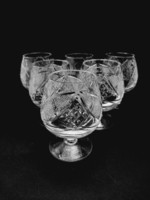 Polished crystal cognac glass set, 6 pieces in one