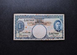 Rare! British Malaya $1 1941, f+