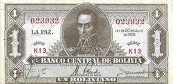 1 boliviano 1928 Bolívia