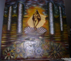 Tahitian Venus -József Lehoczky- 1990 large oil painting: