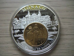 Monaco 20 centime 54 gr 50 mm commemorative coin 1995 in closed capsule large coin + certificate