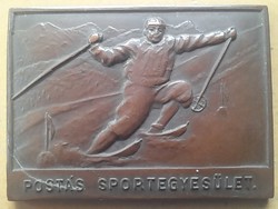 Bse ski 1937. 54X40mm. Medal, plaque. (There is a post office) !