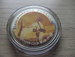 10 Dollars Spanish Civil War 1936 - 1937 in sealed capsule 2001 Liberia