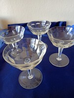 Régi metszett kristály pezsgős poharak (4)
