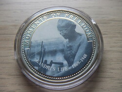 10 Dollar Gandhi's Life 1896 - 1948 in Sealed Capsule 2001 Liberia