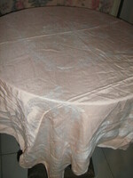 Beautiful antique pink baroque leaf pattern damask tablecloth