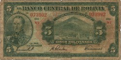 5 Bolivianos 1928 1. Issue Bolivia