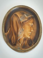 Old Austrian bronze mary plaque